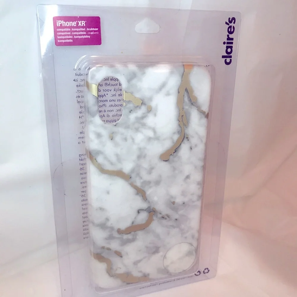 🔥 SALE Apple iPhone XR Phone Case | White Gold Marble